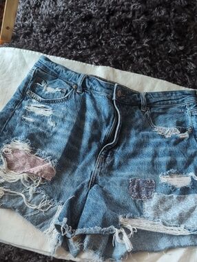 American Eagle Outfitters Blue Denim Jeans with Pink Lining